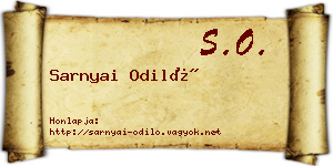 Sarnyai Odiló névjegykártya